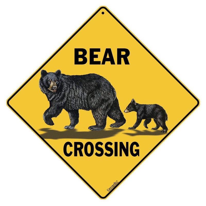 CROSSWALKS Bear Family Crossing 12" X 12" Aluminum Sign (X197) - Image 5