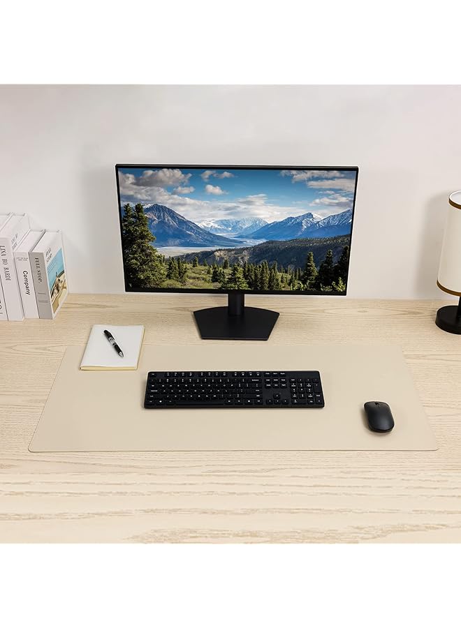 erorex Leather Desk Pad Blotter 36X17 Inch Big Keyboard Mouse Pad Waterproof Non Slip Writing Desk Computer Mat Desktop Protector For Office Home Ivory White - Image 4