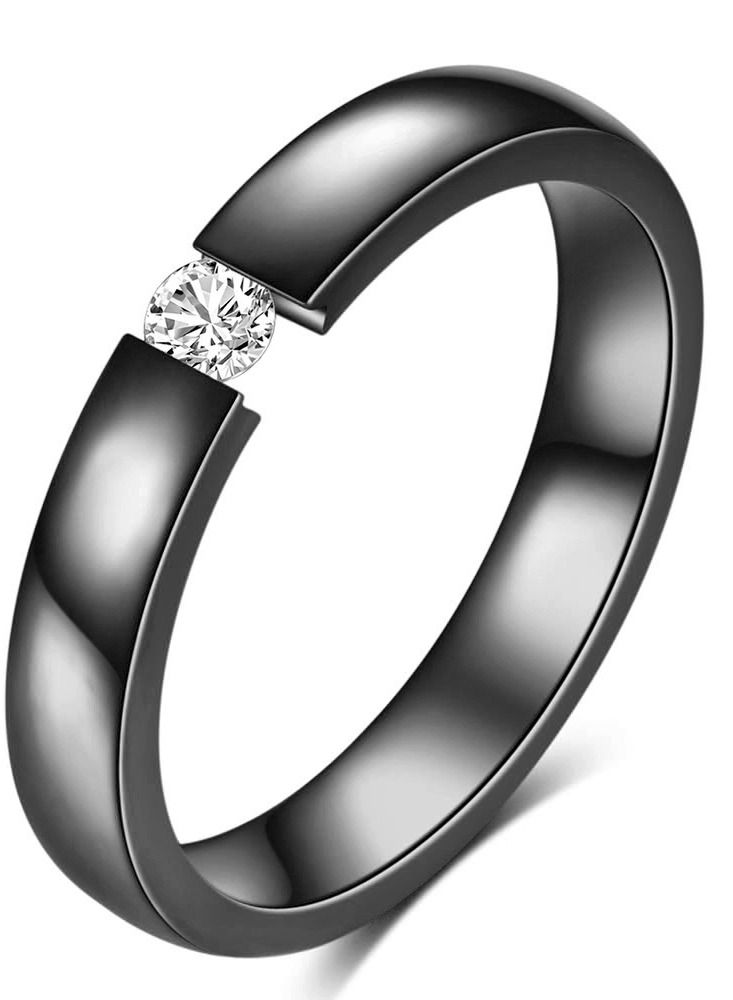 Loquat Stainless Steel Solid Polished Signet Ring