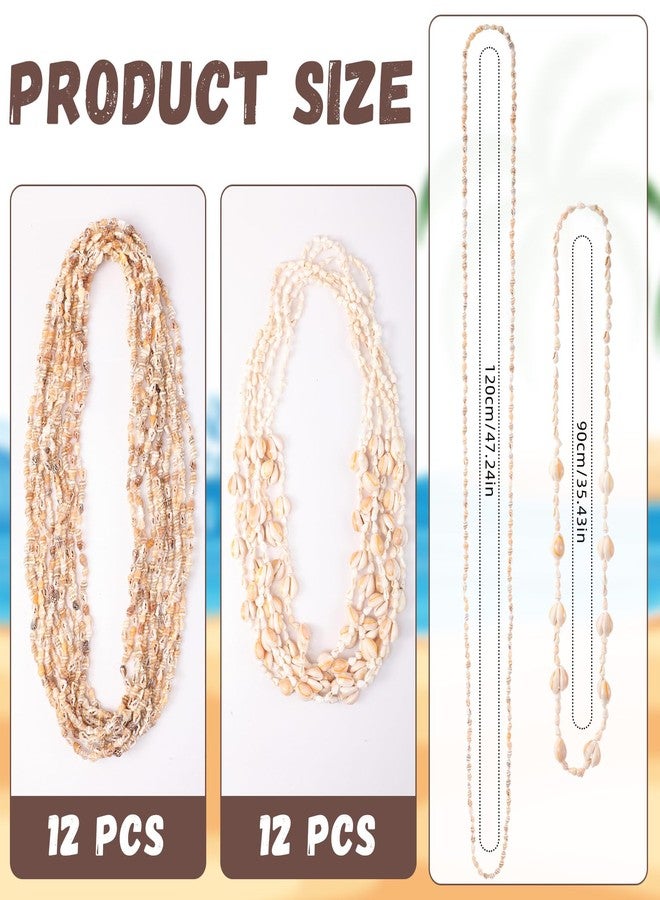 Ecation 12 Pieces Hawaii Shell Leis Bulk Corn Conch and Small Conch Necklace Natural Tahitia Nassa Summer Beach Party Jewelry - Image 2