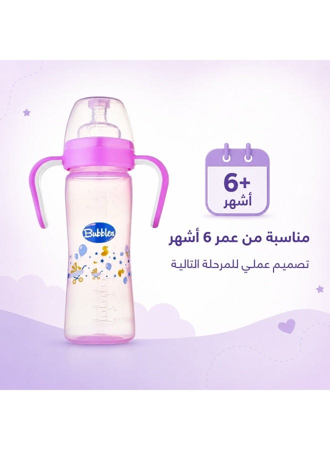 Bubbles Classic feeding bottle with hand 270ml Rose - Image 3