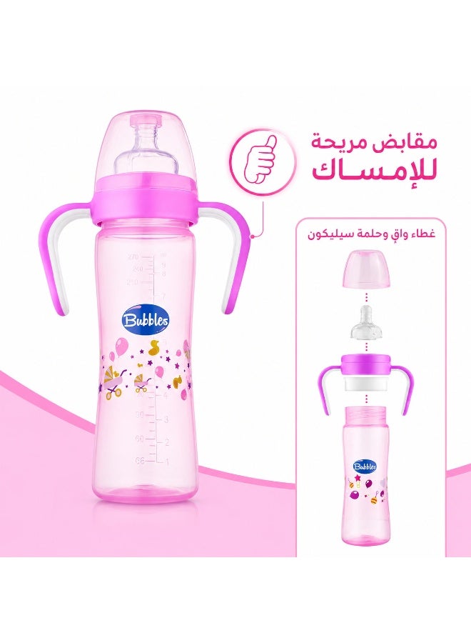 Bubbles Classic feeding bottle with hand 270ml Rose - Image 5