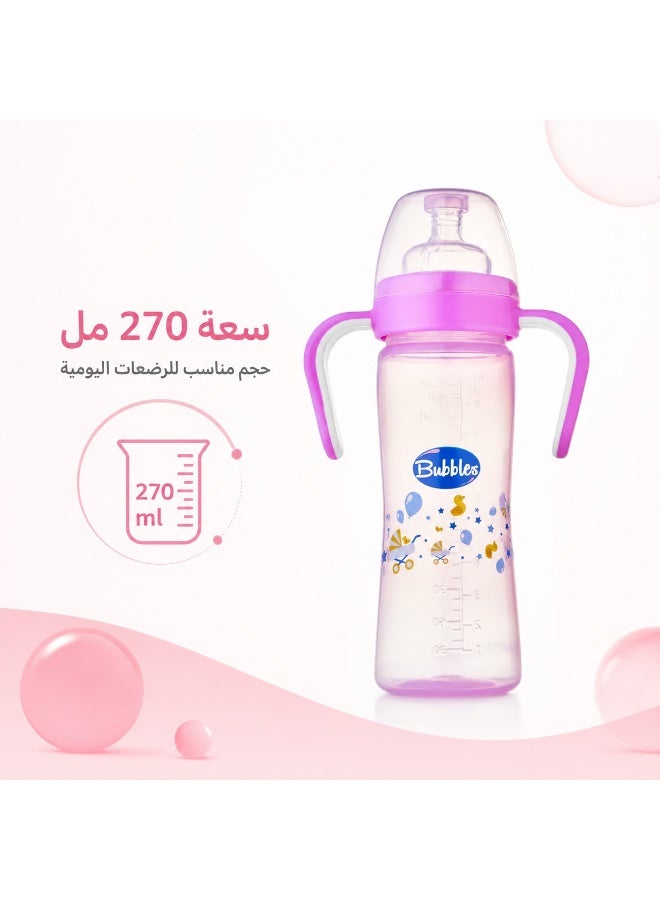 Bubbles Classic feeding bottle with hand 270ml Rose - Image 2