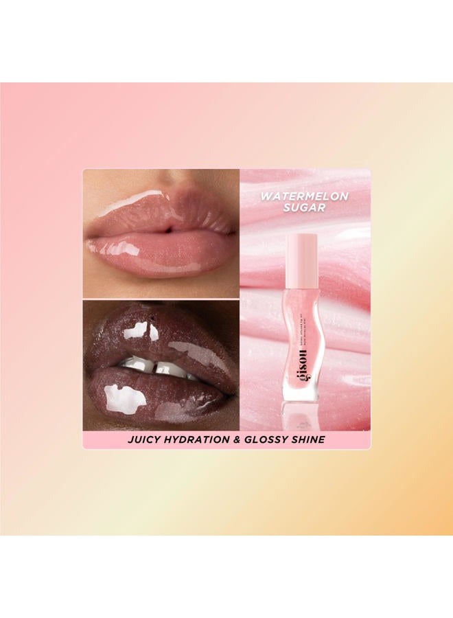 Gisou Honey Infused Hydrating Lip Oil, Nourishing Lip Moisturizer for Dry Lips (Watermelon Sugar) - Image 2