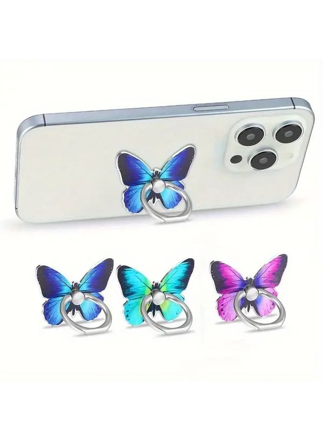 Butterfly Phone Ring Holder 360 Rotation Grip Stand 3pcs Type B Colors - Image 5