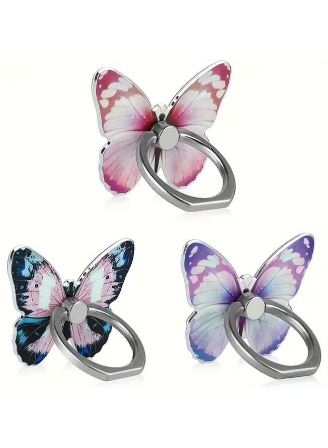 Butterfly Phone Ring Holder 360 Rotation Grip Stand 3pcs Type B Colors - Image 4