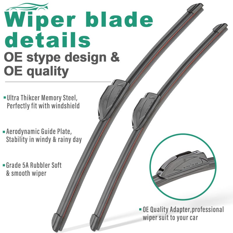 WINDSMILE 26" 16" 14" Windshield Wiper Blades Replacement for Acura RDX 2007-2018 Premium All Weather Front Rear Wipers Set - OEM Quality (Pack of 3) - Image 3