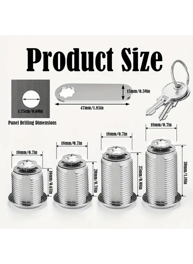 4 قطع قفل صندوق بريد 25 مم مع مفاتيح حديدية، سبيكة زنك، قفل باب ميكانيكي لمعدات التبديل - Image 4