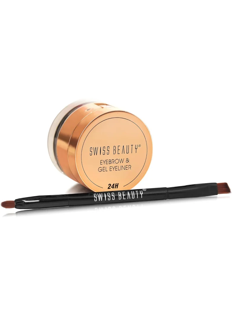 Swiss Beauty Swiss Beauty Waterproof Eyebrow & Gel Eyeliner 2 In 1 With Brush | Smudge Proof Gel Eyeliner And Eyebrow Definer Pencil | Shade- Brown, 7G