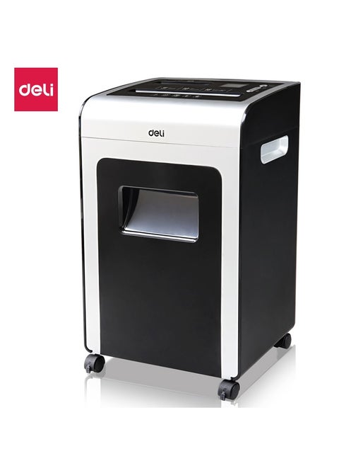 Deli E9917-EU Paper Shredder, 16-Sheet Capacity, 10-Min Continuous Run Time, 31L Bin, 4×40mm Cross-Cut, Low Noise ≤58dB, Shreds CDs, Credit Cards, Paper Clips & Staples, Black