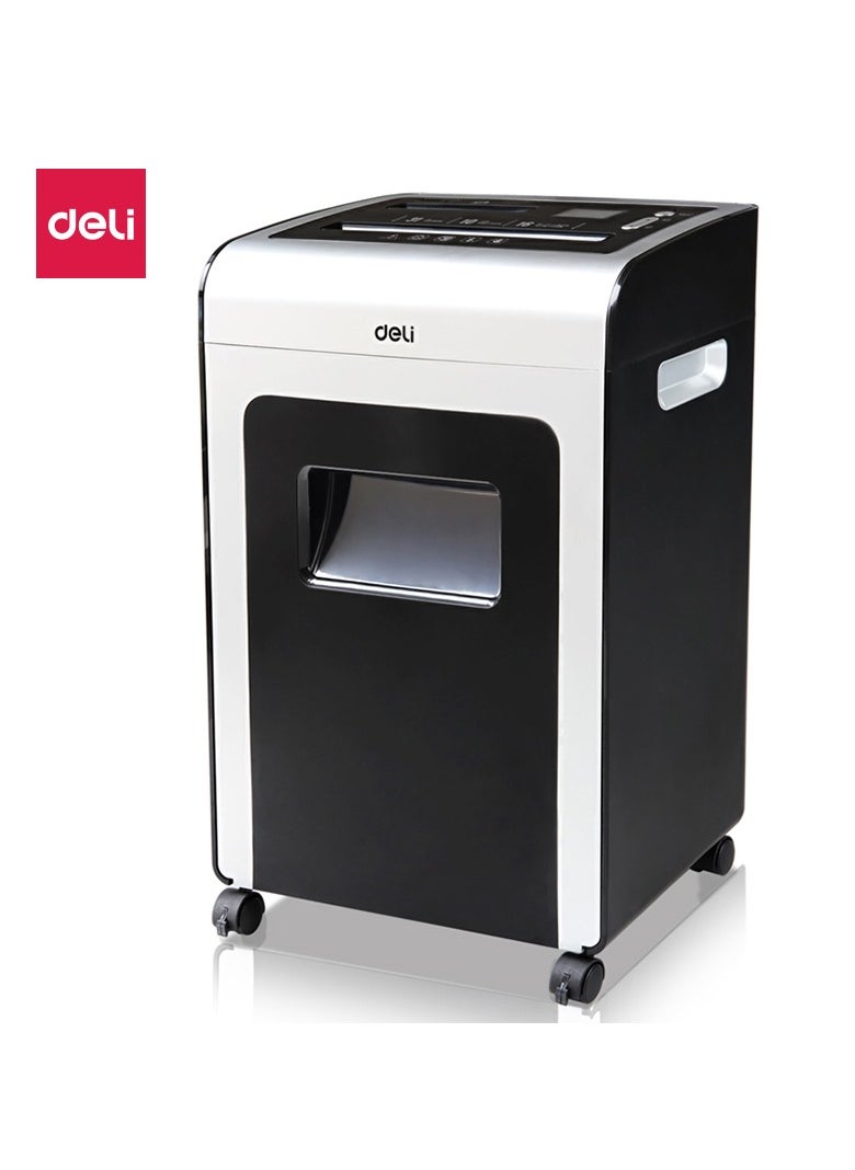 Deli Deli E9917-EU Paper Shredder, 16-Sheet Capacity, 10-Min Continuous Run Time, 31L Bin, 4×40mm Cross-Cut, Low Noise ≤58dB, Shreds CDs, Credit Cards, Paper Clips & Staples, Black  - Image 1