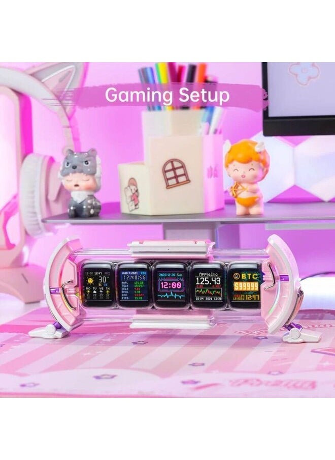 Divoom - Times Gate Pixel Art Informative Display, 5 Full-Color LCD IPS Screens, Customizable Pixel Art, Smart App for Design - Image 1