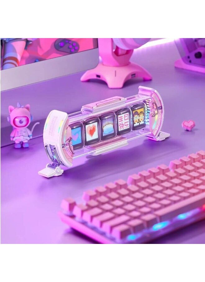 Divoom - Times Gate Pixel Art Informative Display, 5 Full-Color LCD IPS Screens, Customizable Pixel Art, Smart App for Design - Image 1