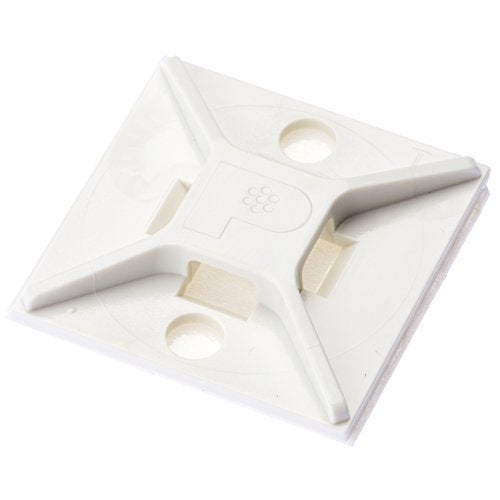 Panduit ABM2S-A-C Adhesive Backed Cable Tie Mount, 4-Way Mount, Pre-Installed Adhesive, Indoors Environment, ABS, Rubber Mounting Method, White (Pack of 100) - Image 1