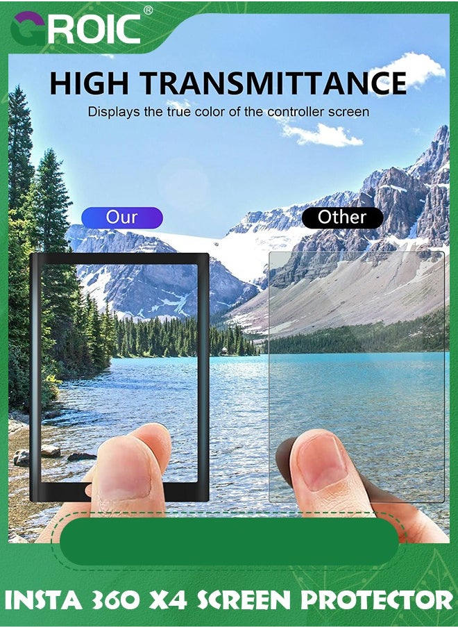 GROIC - Insta 360 X4 Screen Protector Film, Insta360 X4 Screen Protector for Insta360 X4 Accessories, Tempered Glass LCD Display Film, Ultra HD, 9H Hardness, Scratch Resistant - Image 1