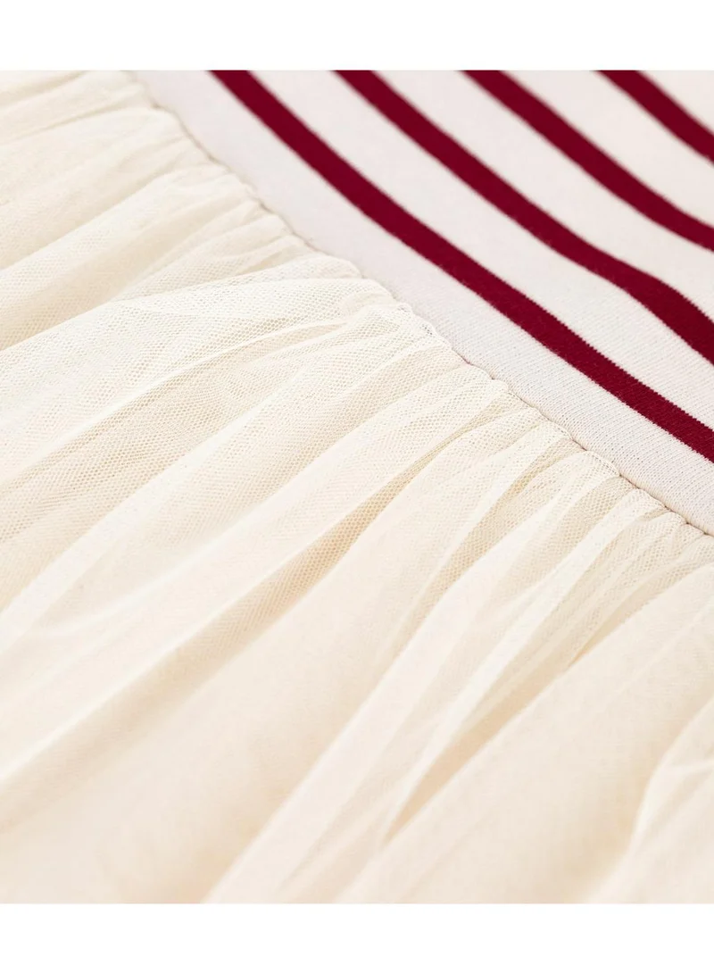 Petit Bateau Children's long-sleeved dress in cotton and tulle