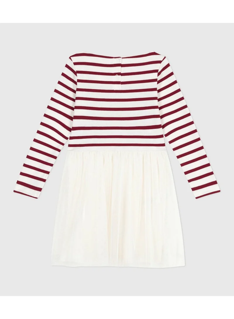 Petit Bateau Children's long-sleeved dress in cotton and tulle