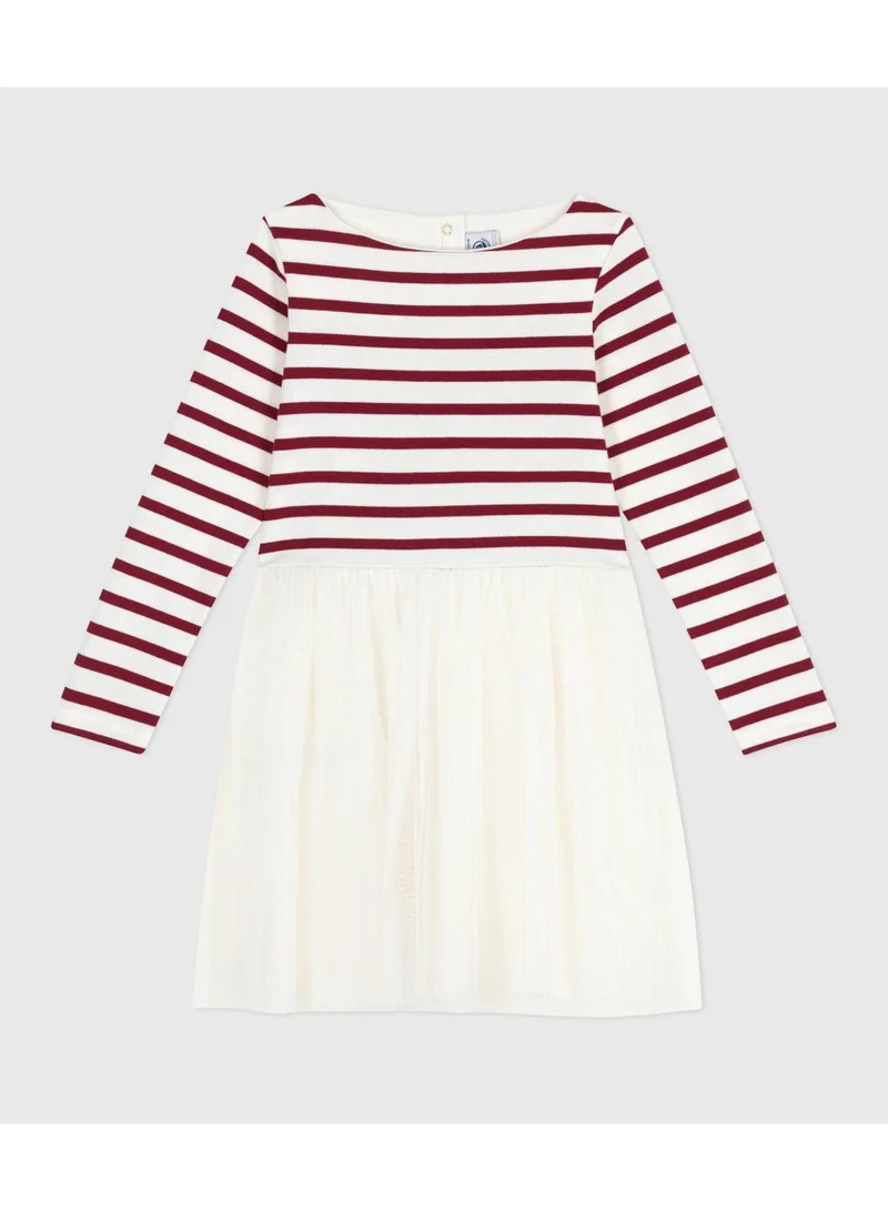 Petit Bateau Children's long-sleeved dress in cotton and tulle