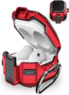 Galafoki 【with Secure Lock】 Case for Samsung Galaxy Buds Pro 2 2022/Galaxy Buds 2 Case/Galaxy Buds Live Case/Galaxy Buds Pro Case/Galaxy Buds FE Case 2023 with Keychain/Zipper Box/Brush - Red