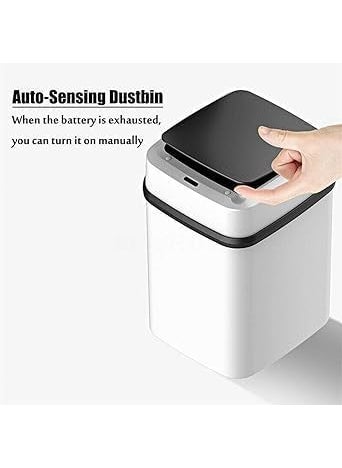 SNIKA snika Touchless Stylish Motion Sensor Dustbin with Lid Automatic Plastic Trash Cu fr Outdoor Home Office Hotel Bathroom Kitchen Pack of 1  - Image 2