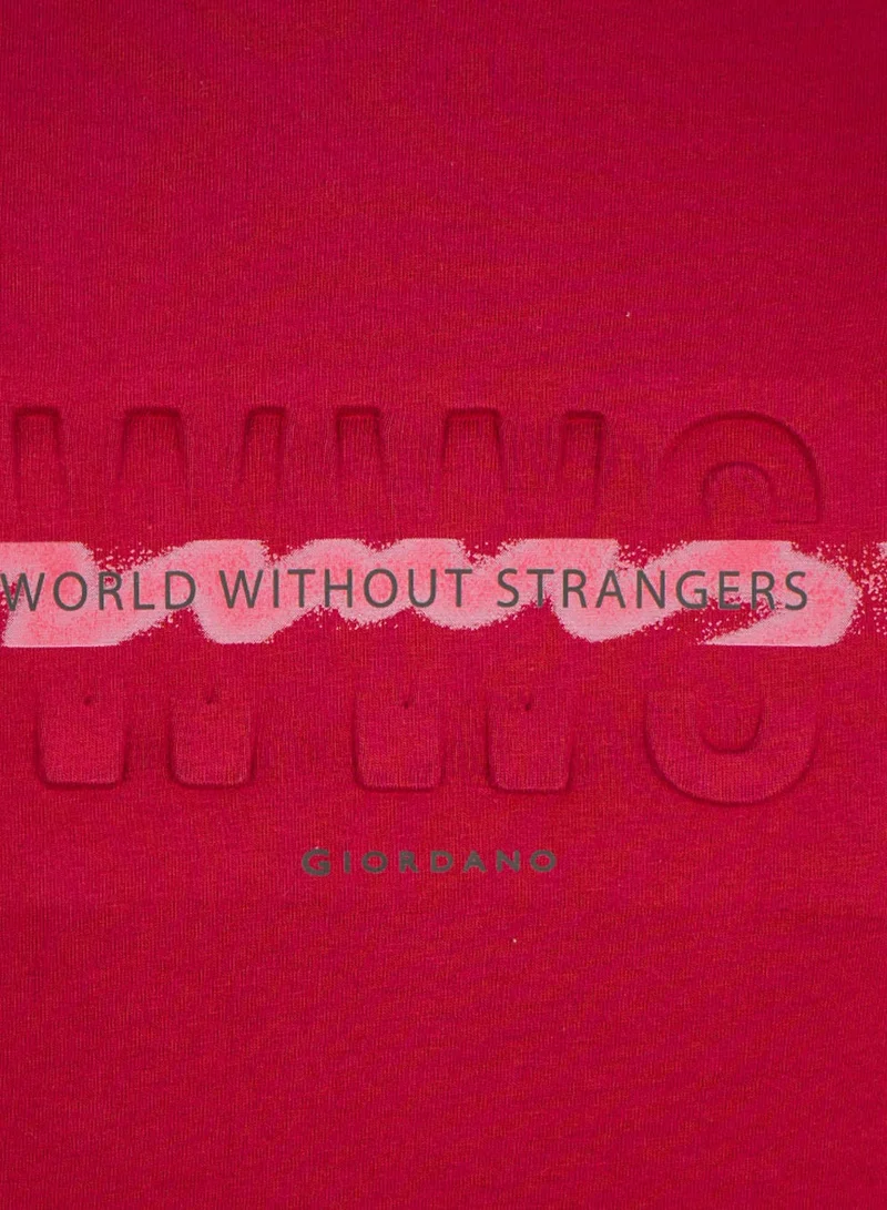 GIORDANO  Men's Slim Fit Cotton Jersey Crew Neck Print Tee | WWS Graphic for Men | Best Price UAE