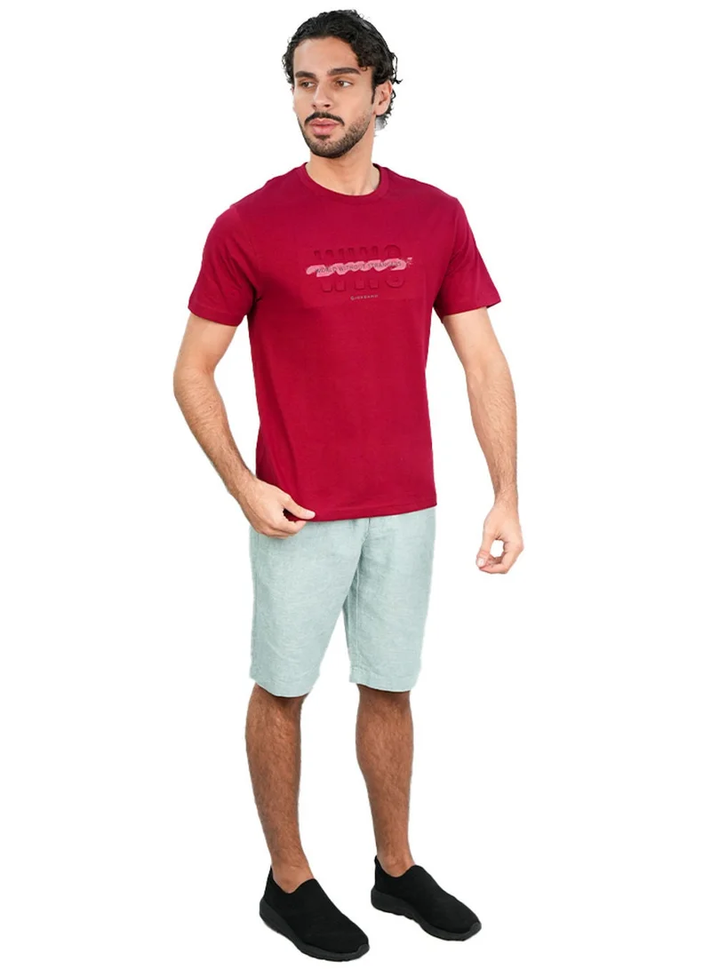 GIORDANO  Men's Slim Fit Cotton Jersey Crew Neck Print Tee | WWS Graphic for Men | Best Price UAE