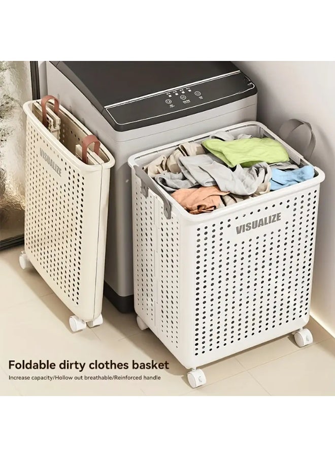 Bukela Large Capacity Foldable Bathroom Laundry Hamper, Multifunctional Personal Care Product Dispenser and Fitness Gear Organizer With Handles, Space-saving Home Storage Solution for Clothing, Toys, Accessories and Sundries, Laundry Basket - Image 3