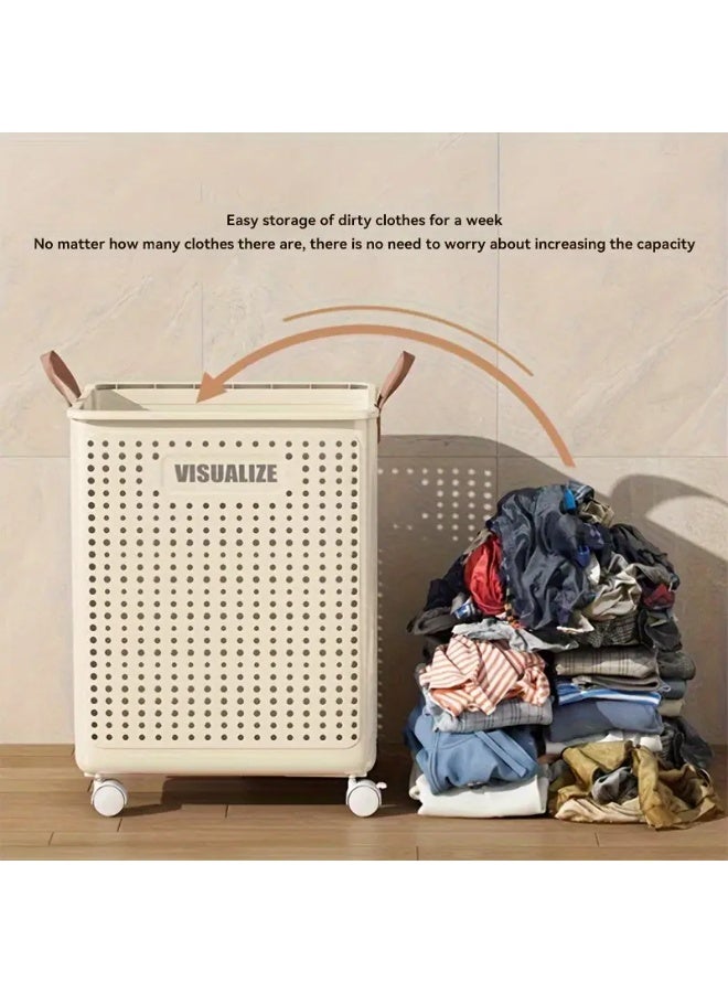Bukela Large Capacity Foldable Bathroom Laundry Hamper, Multifunctional Personal Care Product Dispenser and Fitness Gear Organizer With Handles, Space-saving Home Storage Solution for Clothing, Toys, Accessories and Sundries, Laundry Basket - Image 2