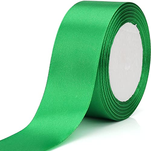 Nsilu 25 Yards 1-1/2 inches Wide Satin Ribbon Suitable for Wedding, Party and Gift Box Packaging Ribbon (Green, 1-1/2") - Image 2