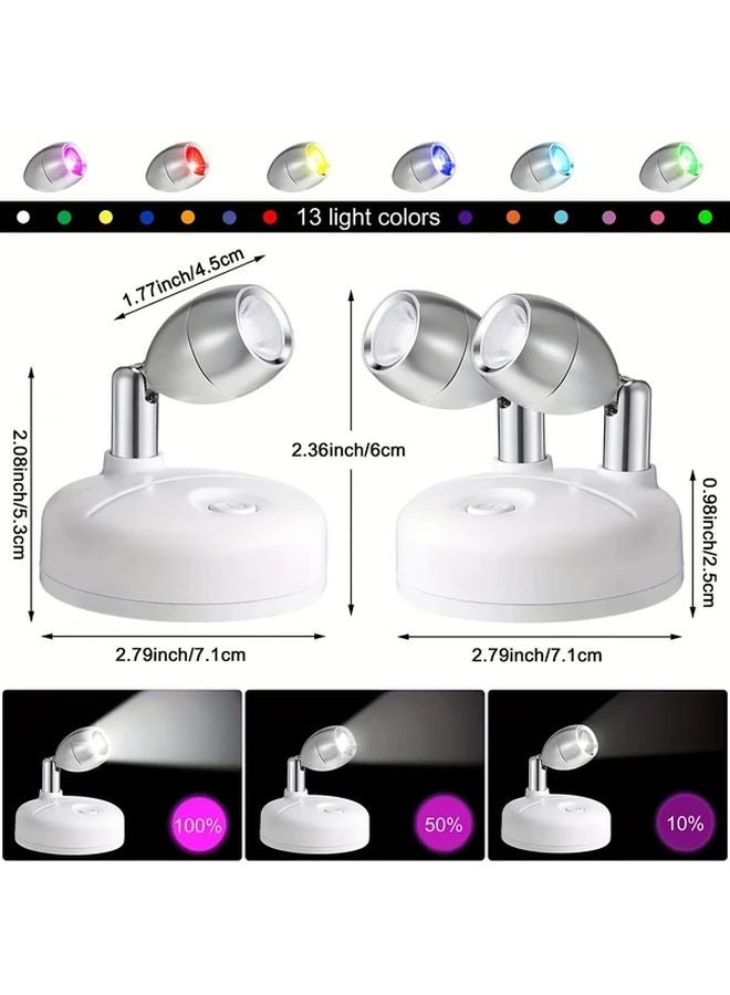 ضوء سبوت لاسلكي LED أسود RGB مع جهاز تحكم عن بعد، قابل للتعتيم ودوار، إضاءة ليلية - Image 3