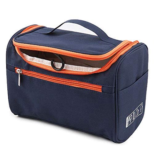 LATUKI Plain 18 Cms Cosmetic Pouch (1 Count (Pack of 1)_LATUKI-Cosmetic Bag-02_Blue) - Image 1