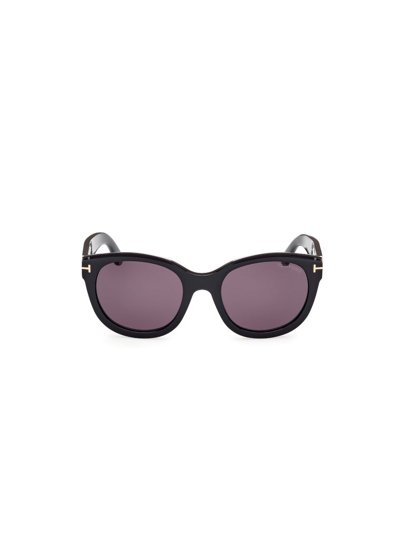 TOM FORD Women's Cat Eye Shape Acetate Sunglasses FT111401A54 Lens Size: 54 Millimeter - Shiny Black - Image 2