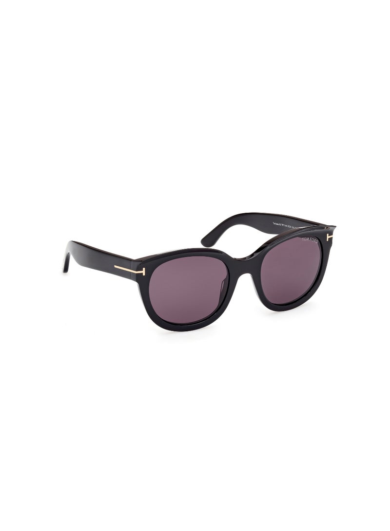 TOM FORD Women's Cat Eye Shape Acetate Sunglasses FT111401A54 Lens Size: 54 Millimeter - Shiny Black - Image 3