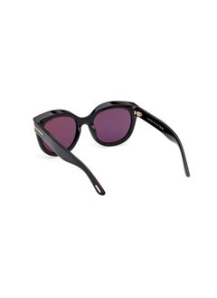 TOM FORD Women's Cat Eye Shape Acetate Sunglasses FT111401A54 Lens Size: 54 Millimeter - Shiny Black  - Image 5