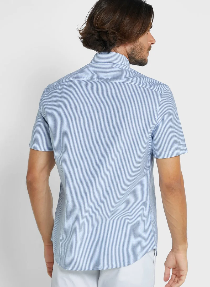 ماركس وسبنسر قميص رسمي مخطط بقصة عادية