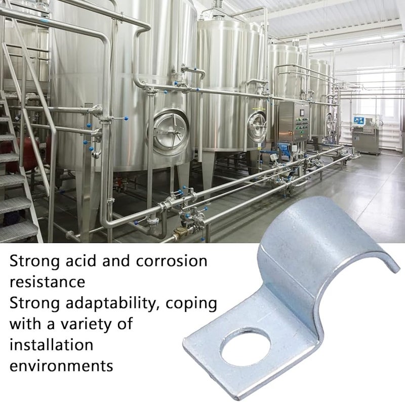 304 Stainless Steel Single Hole Pipe Clamps 8mm 20 PCS Conduit Hose Clamp Set - Image 5