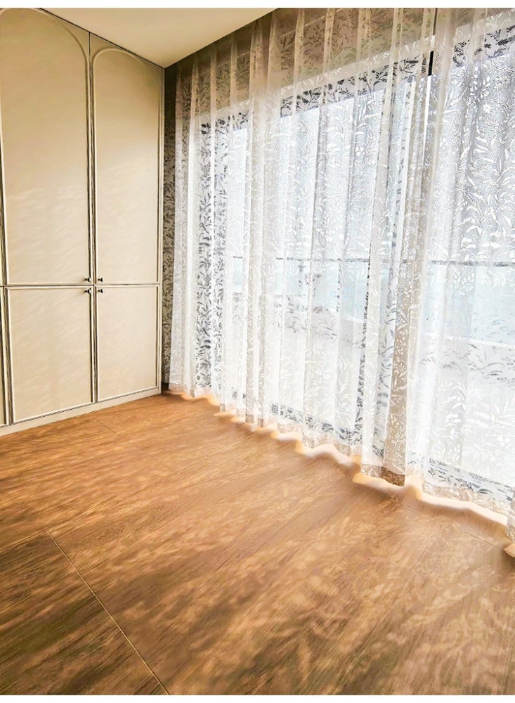 OHTEX HOME 1 قطعة، ستارة قصيرة من الدانتيل المطرز الفاخر على الطراز الفرنسي، ستارة قهوة بيضاء أنيقة، مناسبة للمطبخ وغرفة المعيشة والديكور المنزلي ذي النافذة الصغيرة. - Image 2