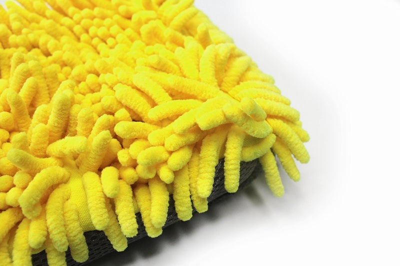 Maxshine Professional Microfiber Car Wash Mitt - Chenille - Ideal Wash Mitts for Car, SUV, Trucks, Boats, RV Washing - High Efficiency Detailing Wash Mitt - Auto Detailing Accessories - Yellow - Image 3