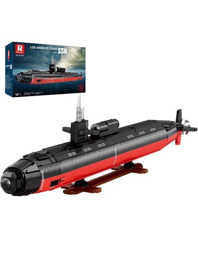 Reobrix Nuclear Submarine Construction Toy for Adults, 1:125 Military Los Angeles Class SSN Watercraft Model 33049, Display Decoration Home Decor Toy Gifts for 14+ (2988 Pieces) - Image 1