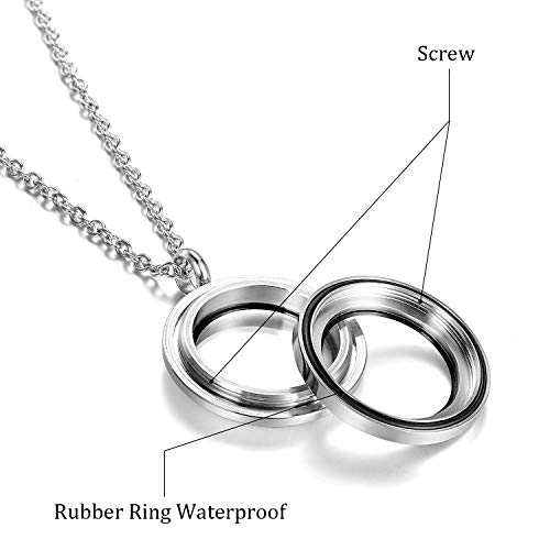 EVERLEAD Locket Necklace, DIY Floating Round Locket Pendant, Living Floating Memory Necklace for Women Friendship Necklace Memory Nostalgic - Image 2