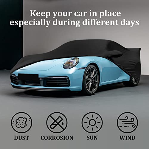 BIHEE Indoor Car Cover for Porsche 911 928 718 Soft Stretch Full Cover Protection for Automobiles for Dust-Proof, Underground Garage, Car Show,Fits up to 180 inches - Image 5