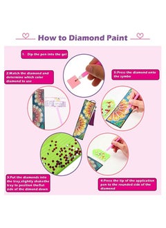 Excefore Diamond Painting Bookmark 3 Pcs Mandala Tassel Floral Bookmark DIY Beaded Bookmarks Leather Tassel Bookmark for  Graduation Birthday Embroidery Arts Crafts for Bookmark Lovers  - Image 4