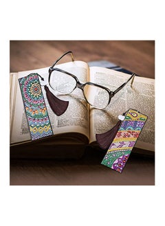 Excefore Diamond Painting Bookmark 3 Pcs Mandala Tassel Floral Bookmark DIY Beaded Bookmarks Leather Tassel Bookmark for  Graduation Birthday Embroidery Arts Crafts for Bookmark Lovers  - Image 5