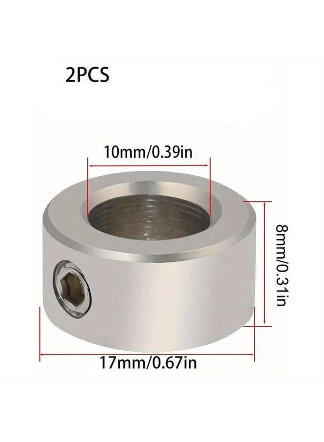 2 Pcs 10mm Drill Bit Limit Rings 7 Size Metal Positioning Rings Precision Depth Fixer - Image 1