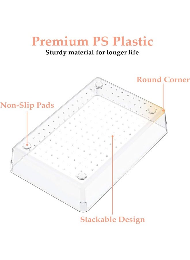 Arabest 27 PCS Drawer Organizer Set Clear Plastic Desk Drawer Dividers Trays Dresser Storage Bins Separation Box for Makeup, Jewelries and Gadgets, Bedroom, Bathroom, Office  - Image 4
