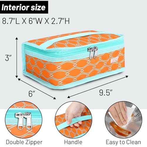 MIER Portable Thermal Insulated Cooler Bag Mini Lunch Bag for Kids, Orange - Image 3