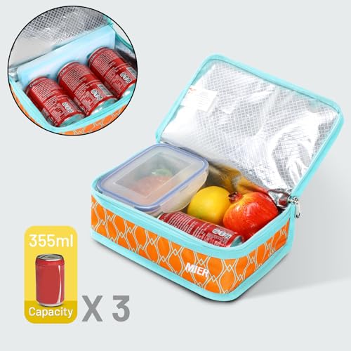 MIER Portable Thermal Insulated Cooler Bag Mini Lunch Bag for Kids, Orange - Image 2