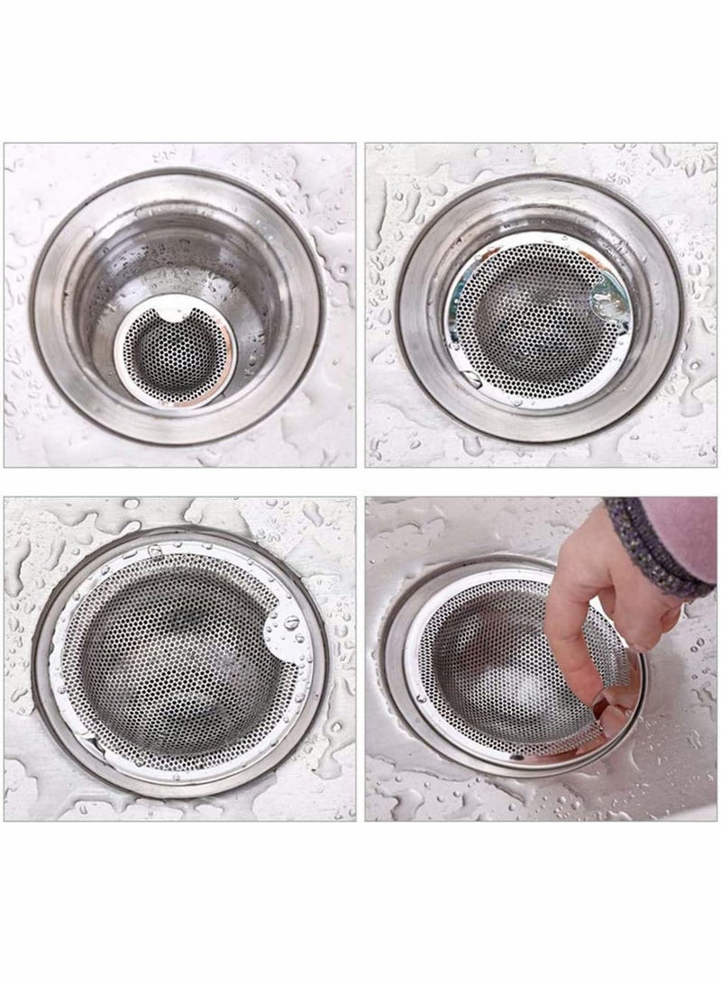 Zikra 2 Pcs Kitchen Sink Strainers, Stainless Steel Anti-Clogging Mesh Sink Drainer Kithen Sink Drain Filter Basket-Silver - Image 2