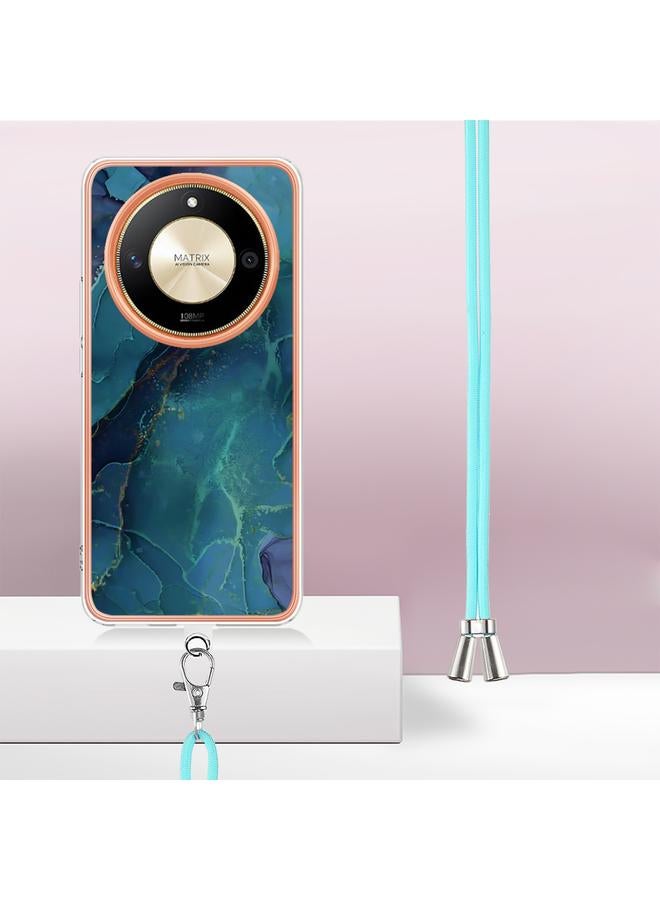 زبون جراب لهاتف Honor X9b، مصنوع من الرخام الكهربائي، مزود بحلقة معدنية مزدوجة الجوانب - Image 3