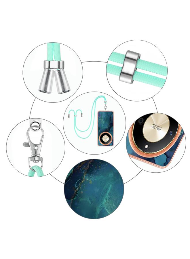 زبون جراب لهاتف Honor X9b، مصنوع من الرخام الكهربائي، مزود بحلقة معدنية مزدوجة الجوانب - Image 5